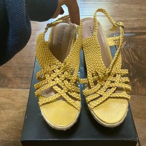 Steve Madden yellow wedges